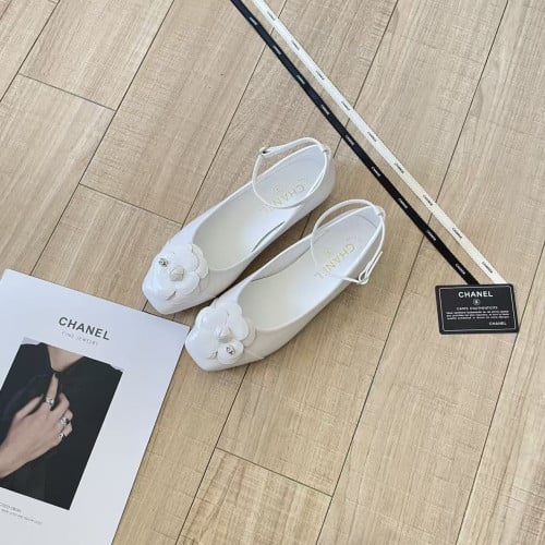 💕 샤* cc 플라워 메리제인 플랫슈즈 화이트