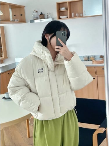 MU 후드 퀄팅 패딩
