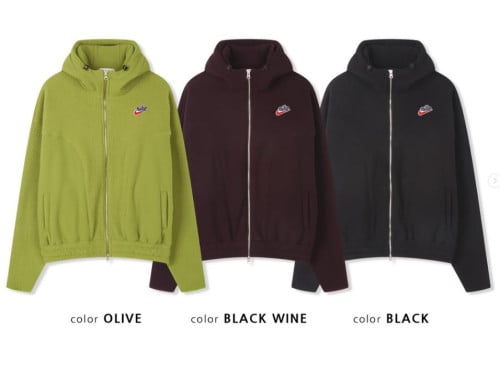 NK 핑거 홀 두툼후리스 집업