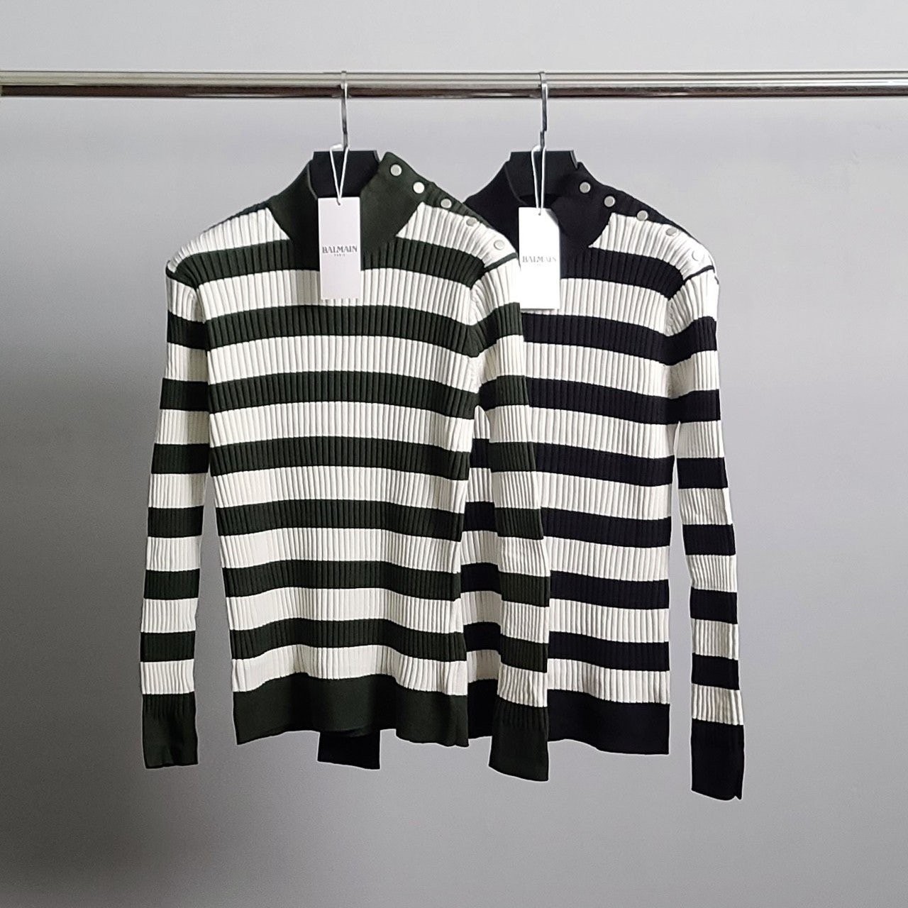 BM 견장바클 단가라 골지 반목 니트