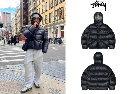  스*시 마이크로 립스탑 팬텀 패딩(블랙)