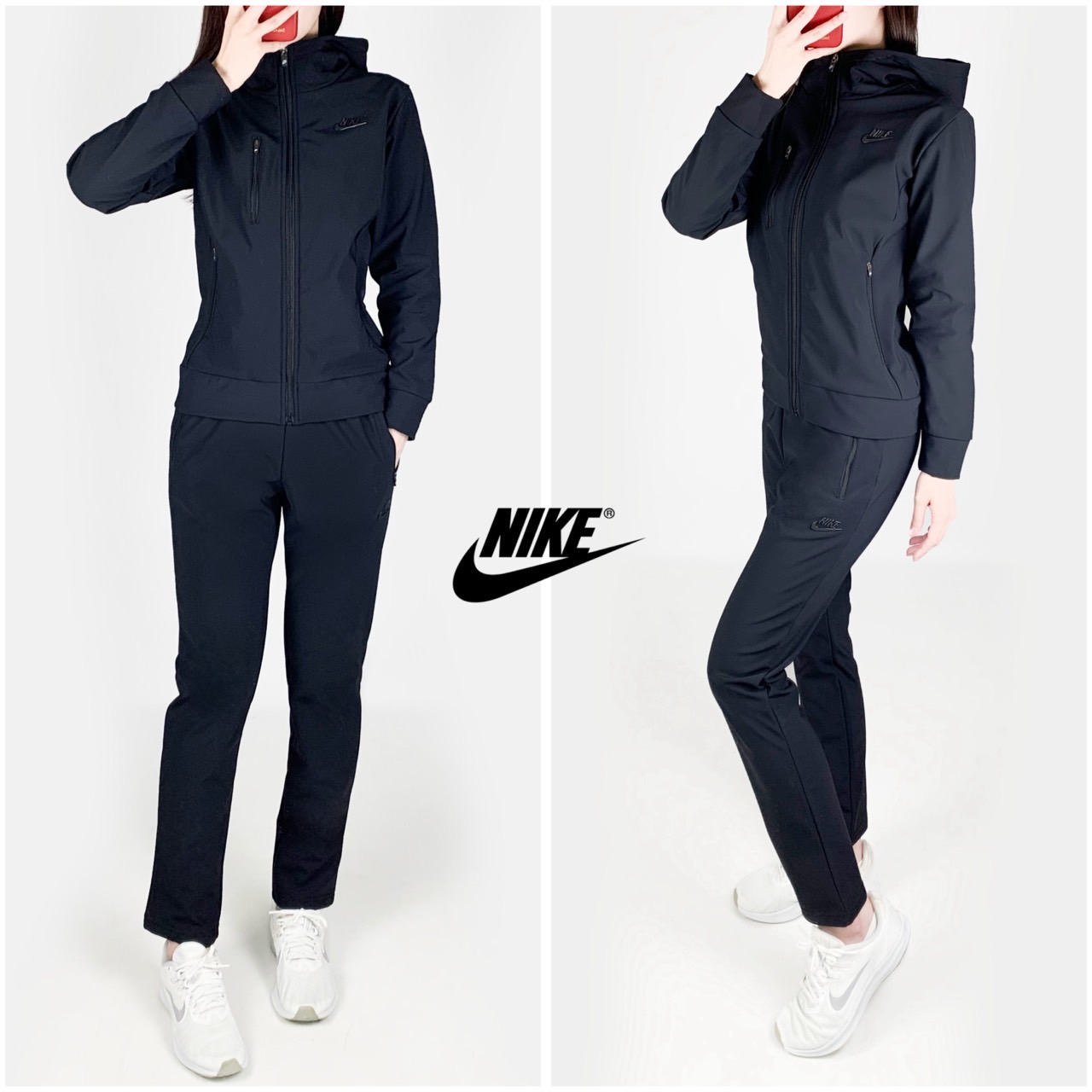 <나이키 기모 벤츄리 후드 집업 일자바지 세트>