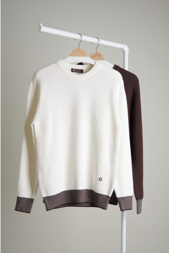 🔆 [LORO PIANA] 로로피아나 시보리 배색 울 니트 🔆