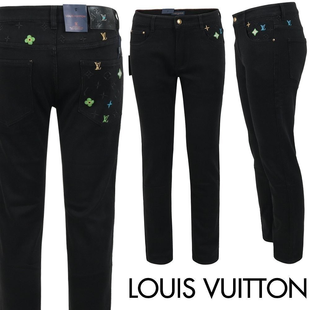 💕 루* 네온 멀티자수 블랙 슬림 일자진 ☆피치 기모 원단☆