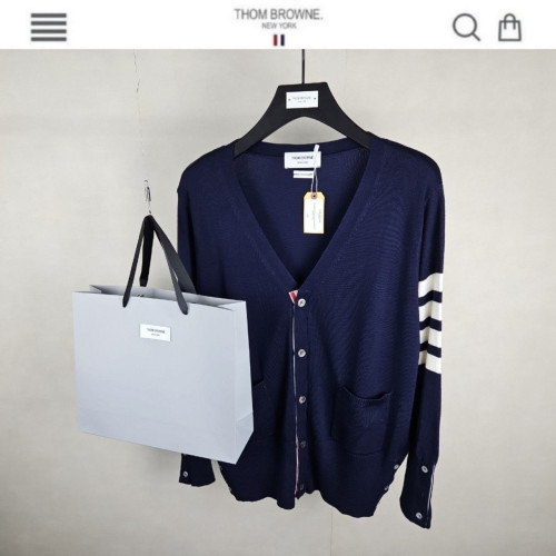 💕 톰* 사선 캐시미어 가디건 네이비