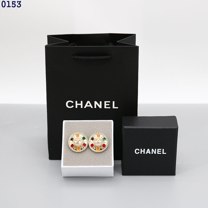 👹샤넬 CC 트위드 진주 스톤 이어링👹