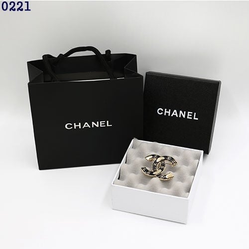 👹샤넬 메탈 블랙골드 CC 로고 브로치 👹