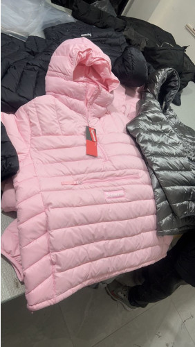 •슈프* WEEK6 마이크로다운 하프 집업 후드 풀오버 아노락 - 수입