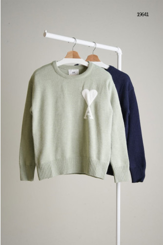 🔆 [AMI] 아미 남성 빅 A하트 로고 크루넥 니트🔆