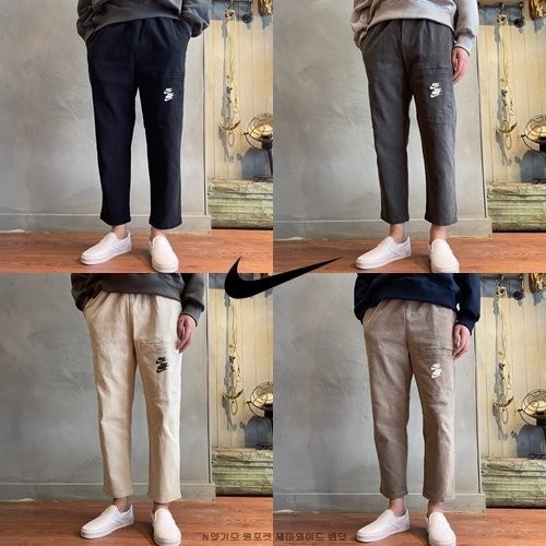 💕 나** 트리플 나염 양기모 원포켓 세미와이드 밴딩 팬츠