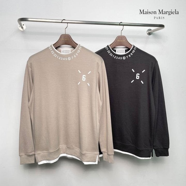 💕 메* 마르지엘라 넥라인 넘버링 맨투맨