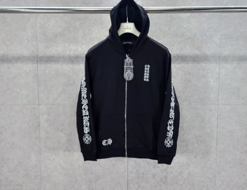 2025 크*** ChromeHearts 세로로고 후드집업 입고~