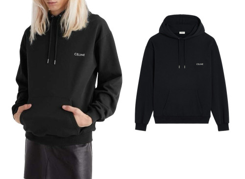 재입고!! 셀*느 시그니처로고 체스트 엠브로이더후드(블랙)