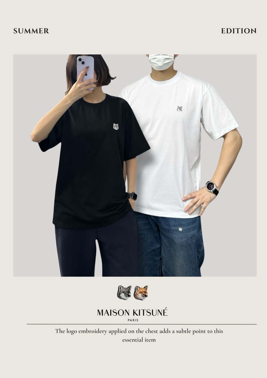 <메종키츠네  폭스헤드 반팔티>