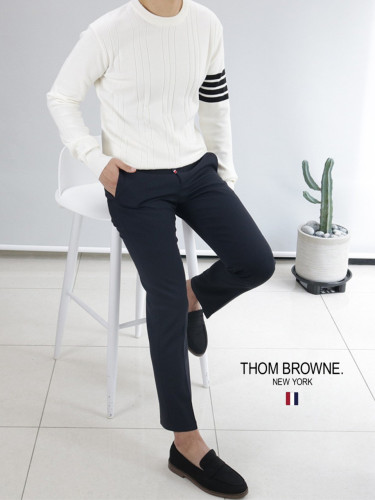 TB 가죽탭 삼선밴딩 슬랙스