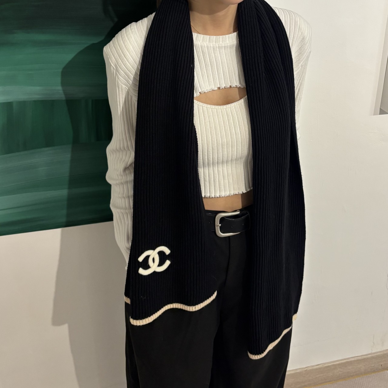 #N #샤넬 배색 머플러