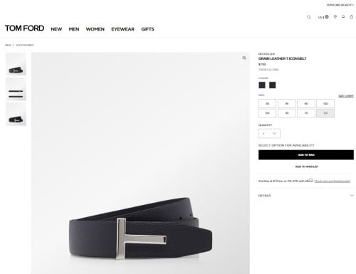 ⚠️톰포드 레더 리버시블 버클 T 벨트