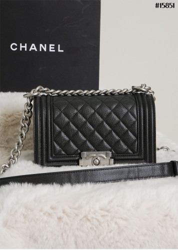 🔆 [CHANEL] 샤넬 캐비어 빈티지 은장 플랩 보이백 스몰 🔆