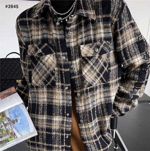 🍀 [Chrome Hearts] 크롬하츠 크로스 세메터리 레더패치 체크 셔츠 🍀