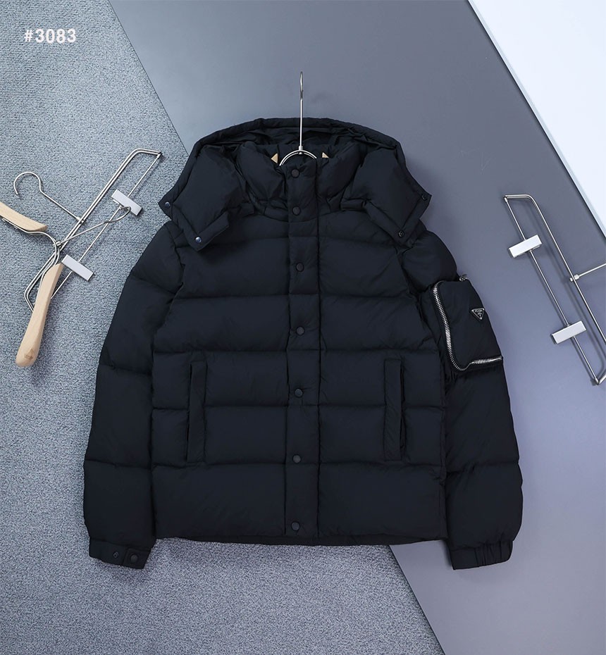 🍀 [PRADA] 프라다 포켓 삼각로고 후드 구스 패딩 점퍼 🍀