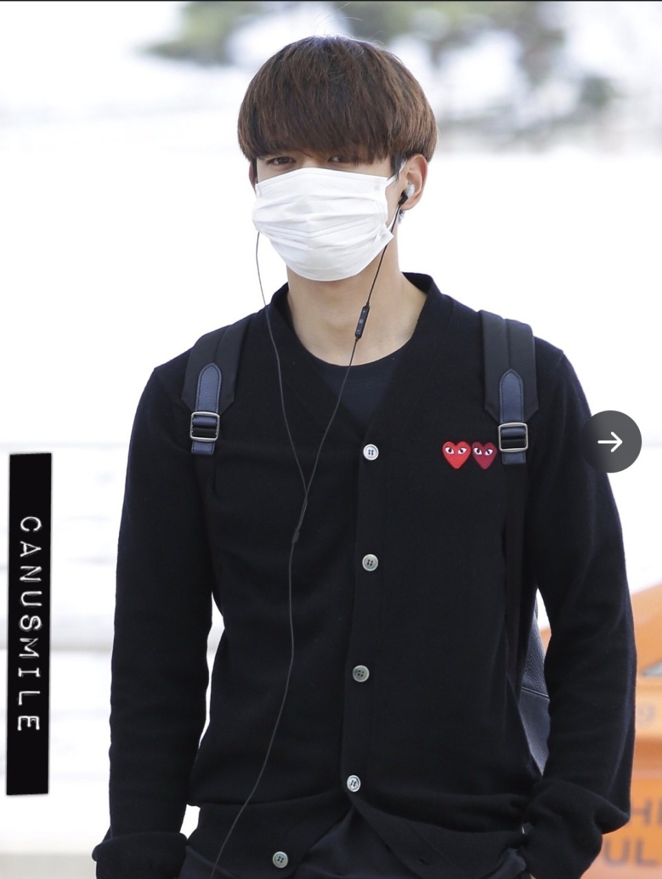 🍀 [Comme des Garcons] 꼼데가르송 수입고급 더블 하트 로고 울 브이 가디건 🍀