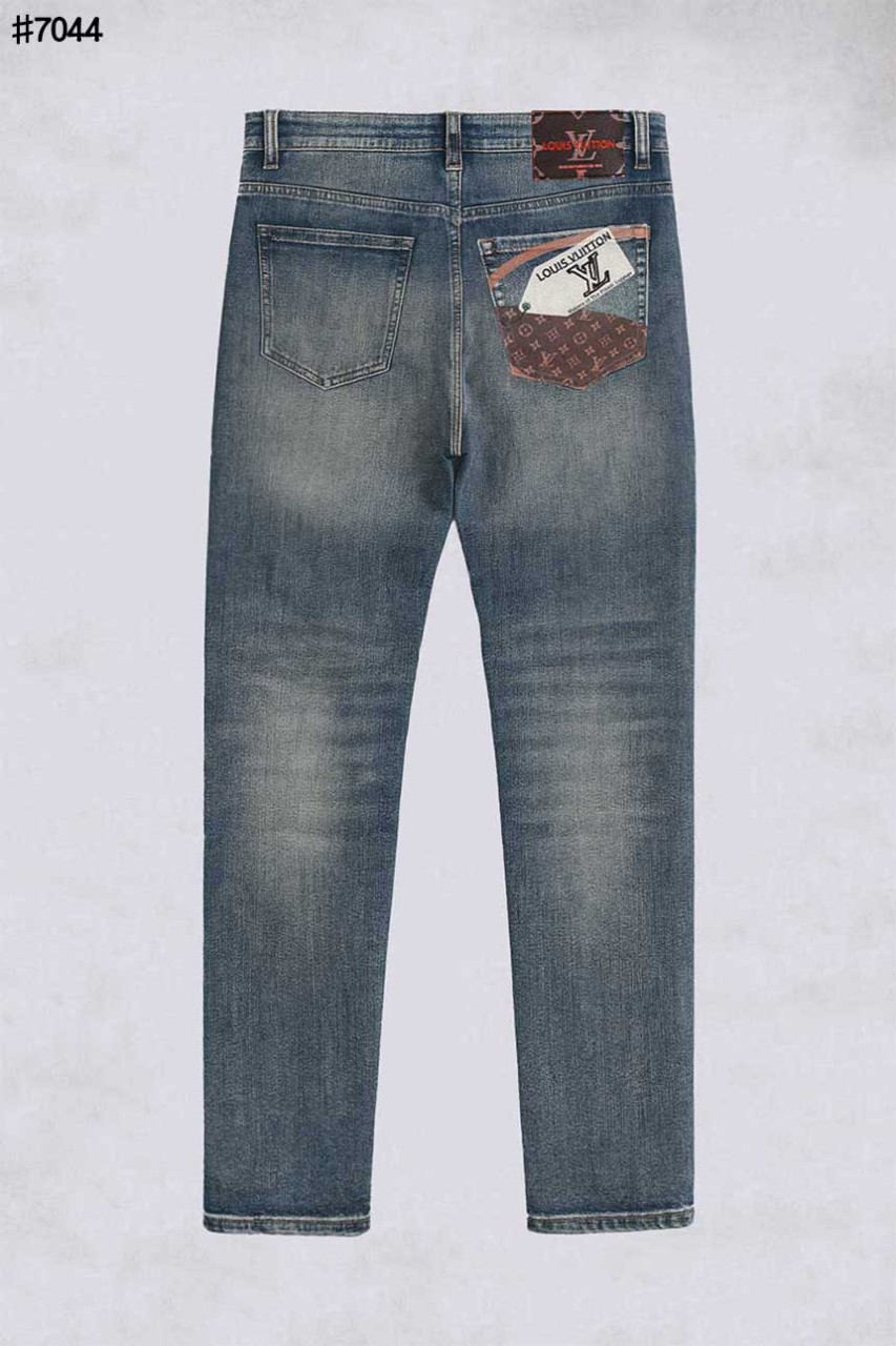 🍀 [LOUIS VUITTON] 루이비통 모노그램 포켓 레더 패치 슬림핏 데님 팬츠 🍀