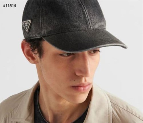 🍀 [PRADA] 프라다 남여공용 데님 사이드 삼각로고 볼캡 🍀