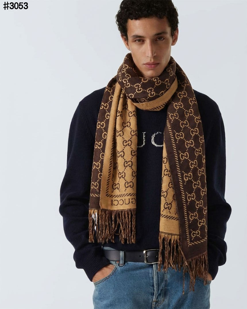 🍀 [GUCCI] 구찌 GG 울 자카드 태슬 숄 머플러 🍀