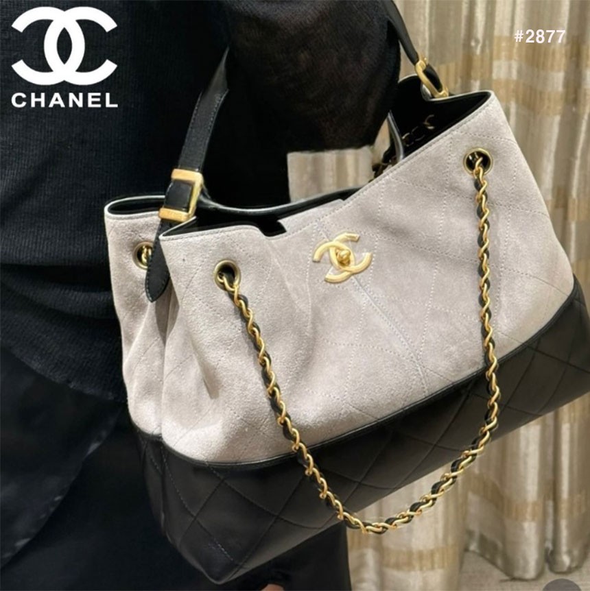 🍀 [CHANEL] 샤넬 25A 공방 스웨이드 투톤 쇼퍼 백 🍀