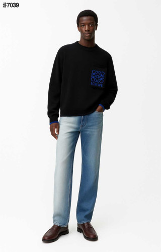 🍀 [LOEWE] 로에베 블루 아나그램 포켓 울 자카드 니트 풀오버 🍀