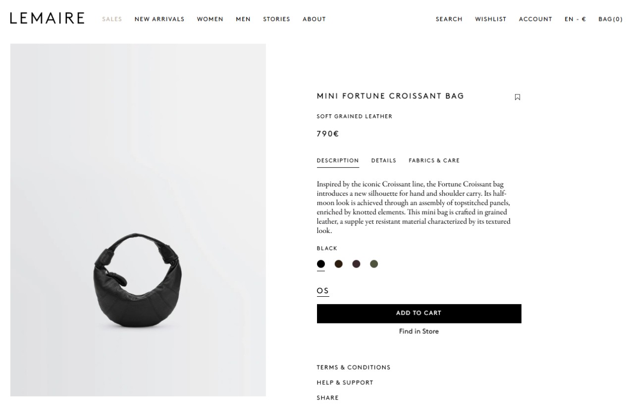 🚨르메르 미니 포춘 크루아상 백