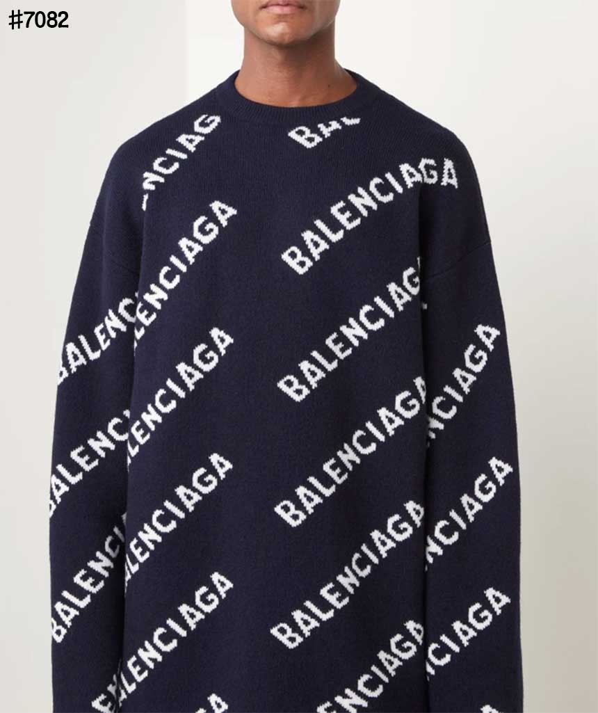 🍀 [BALENCIAGA] 발렌시아가 올 오버 로고 자카드 울 니트 풀오버 🍀