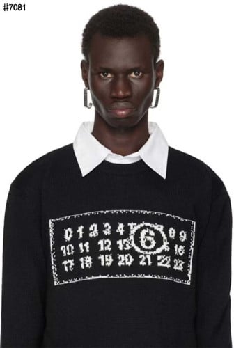🍀 [Maison Margiela] 메종마르지엘라 MM6 넘버링 자카드 울 니트 풀오버 🍀