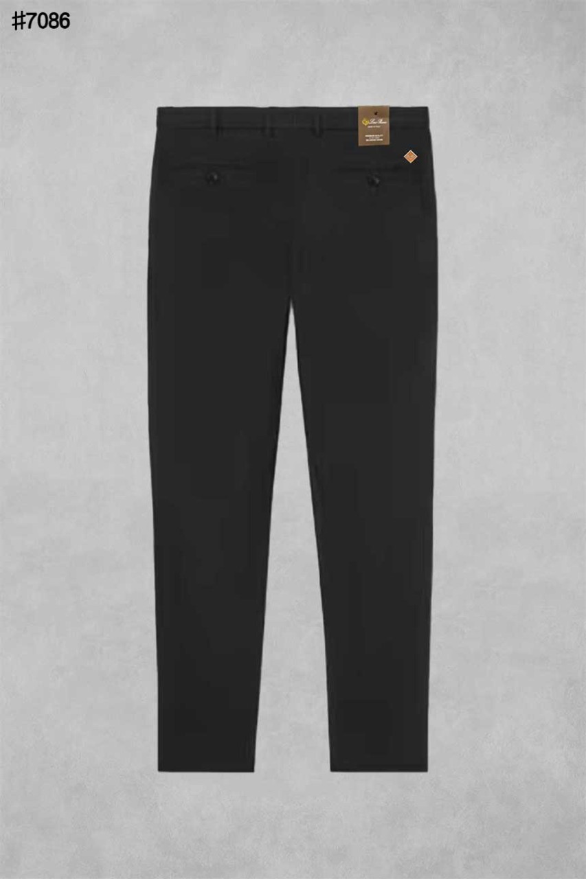 🍀 [LORO PIANA] 로로피아나 시그니처 자수 로고 코튼 개버딘 슬림핏 팬츠 🍀