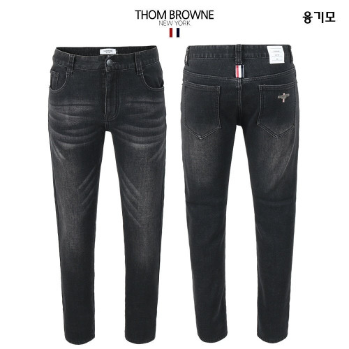 💕 톰* 융기모 블랙 스판 워싱 데님