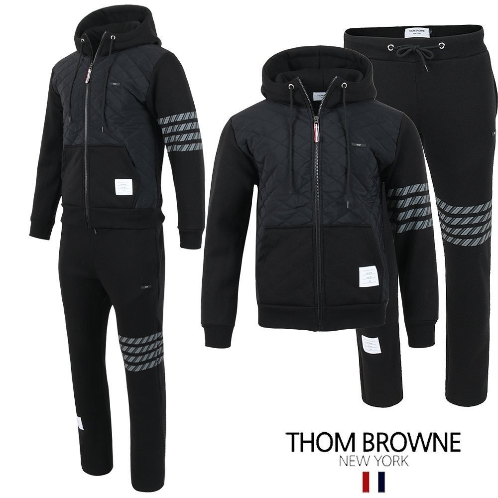 💕 톰* 사선 로고 패치 누빔 패딩 셋업 ☆기모 패딩 원단☆