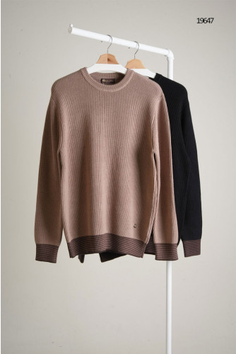 🔆 [LORO PIANA] 로로피아나 시보리 배색 울 캐시미어 니트 🔆