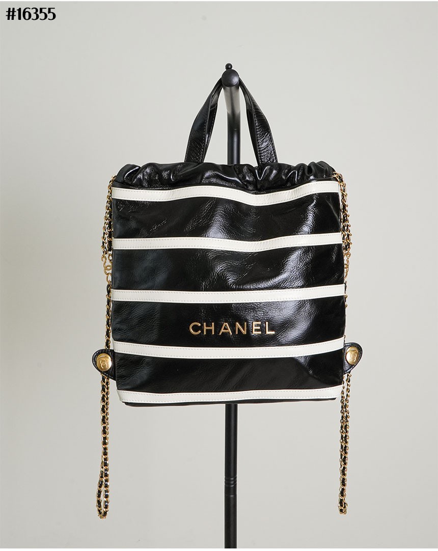 🔆 [CHANEL] 샤넬 22 스트라이프 샤이니 백팩 🔆