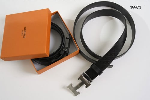 🔆 [HERMES] 에르메스 로고패턴 레더 H 버클 벨트 🔆