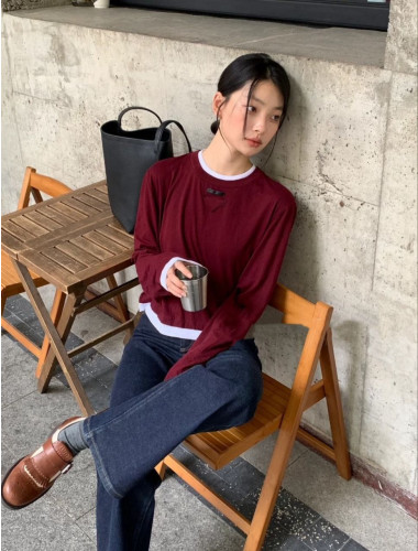 •프라* 삼각 로고 레이어드 롱슬리브 - 수입