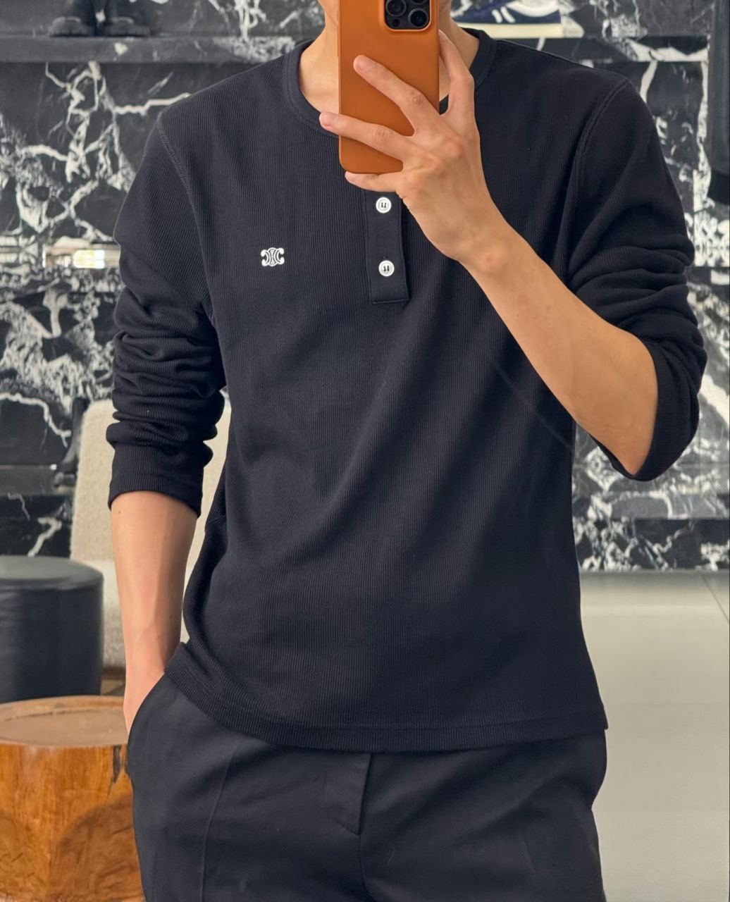 •셀린* 트리옹프 3버튼 롱슬리브 - 수입