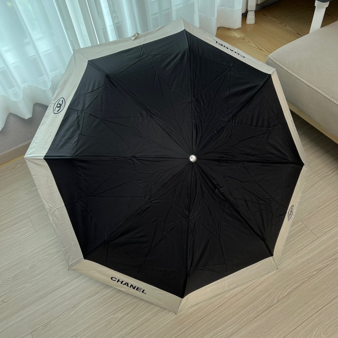 👹샤넬 스몰 메인 로고 3단 자동우산 & 양산 겸용👹