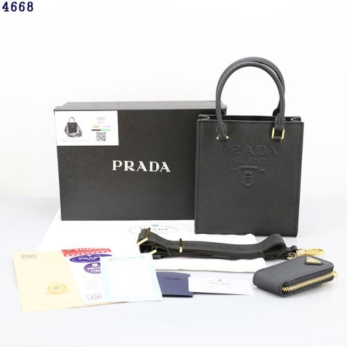 👹프라다 4668 각인로고 레더 토트 & 크로스백👹