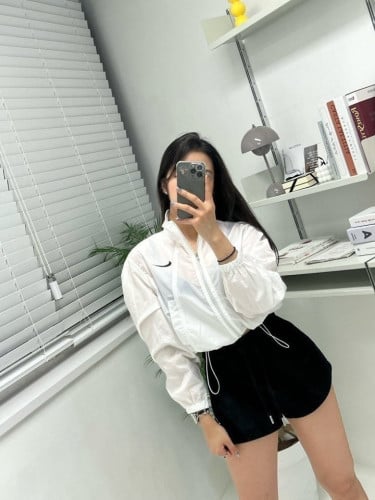 💕 나** 스우시 크롭스트링바람막이