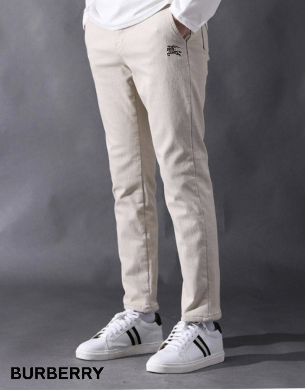 💕 버** 기사자수로고 히든밴딩 기모 면워싱 스판 팬츠