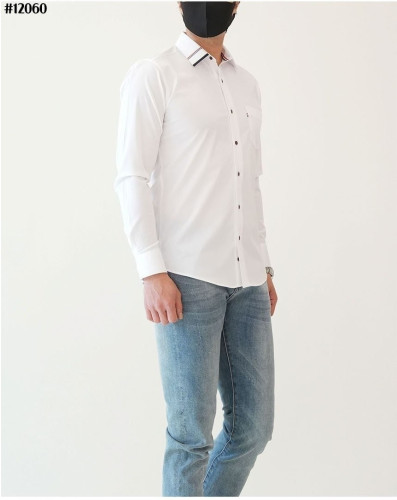 💕 톰* 남성 베이직 카라 라인 포플린 셔츠