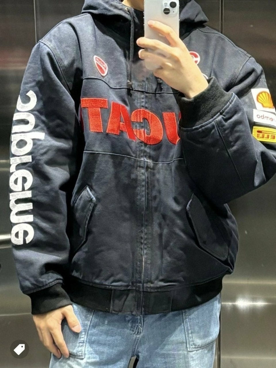 💕 슈** × 두카티 후드 레이싱 자켓