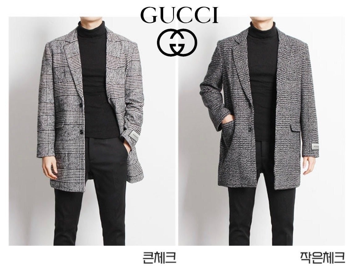 💕 구* 하운드 글렌체크 하프 코트