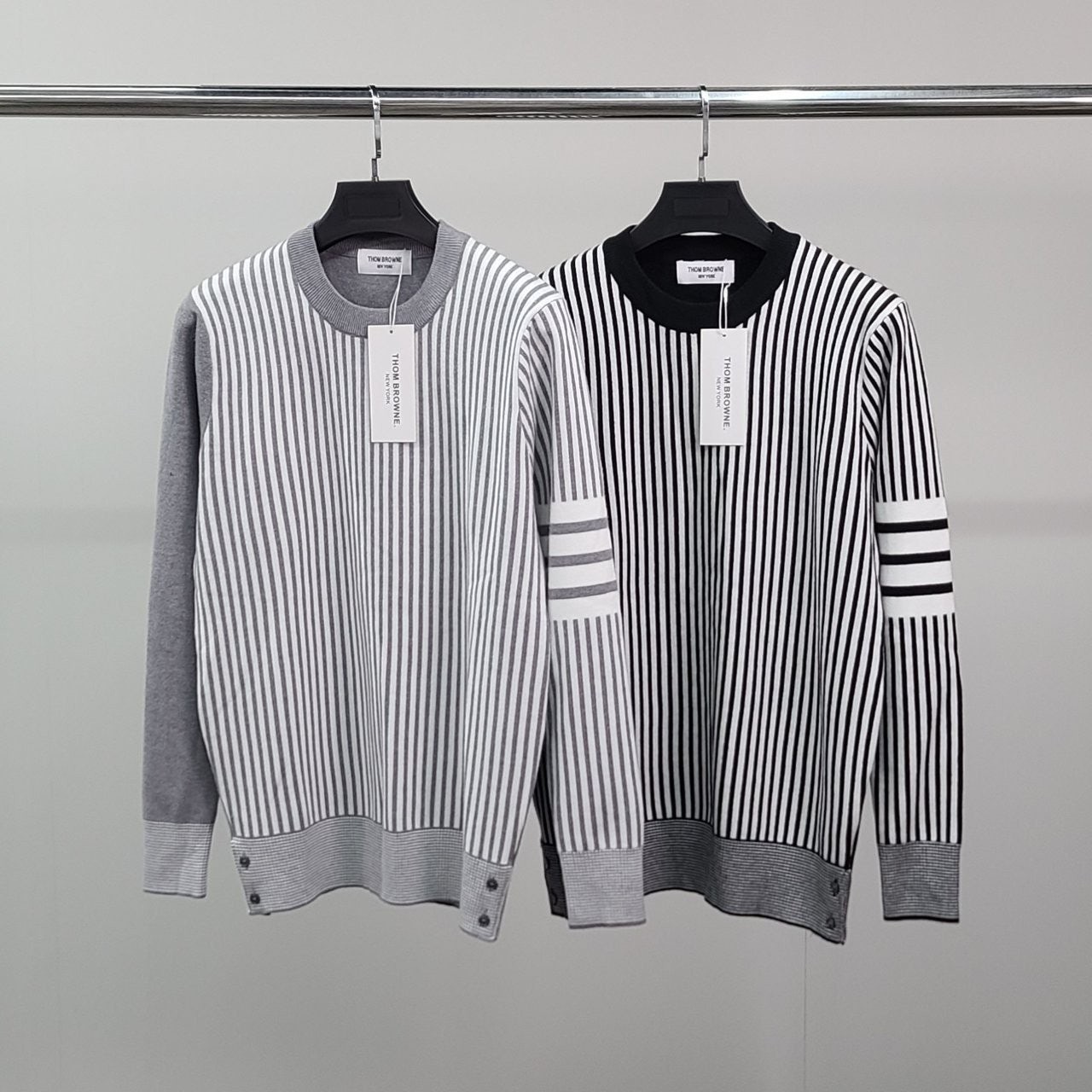 💕 톰* 사선완장 스트라이프 울 니트