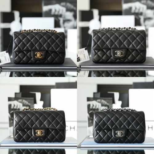 💕 샤* 뉴미니 20 클래식 플랩백 (램스킨+캐비어 금,은)